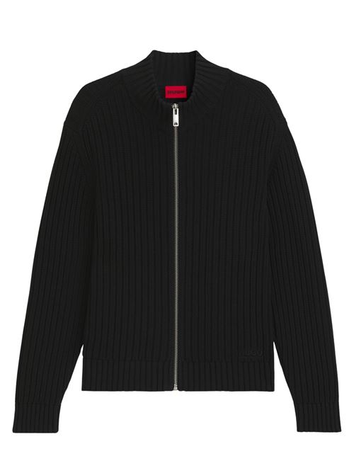 Cardigan a coste con zip Boss Red | 50546980001